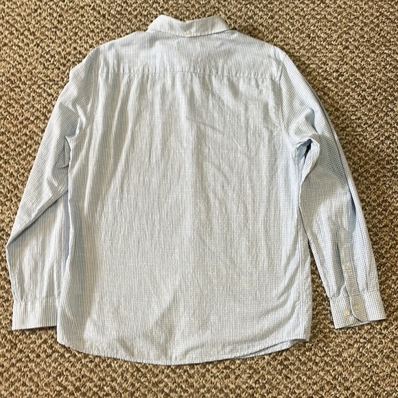 Collezione Cotton Shadow Check Long Sleeve Button Down Shirt - White/Blue - Picture 2 of 13